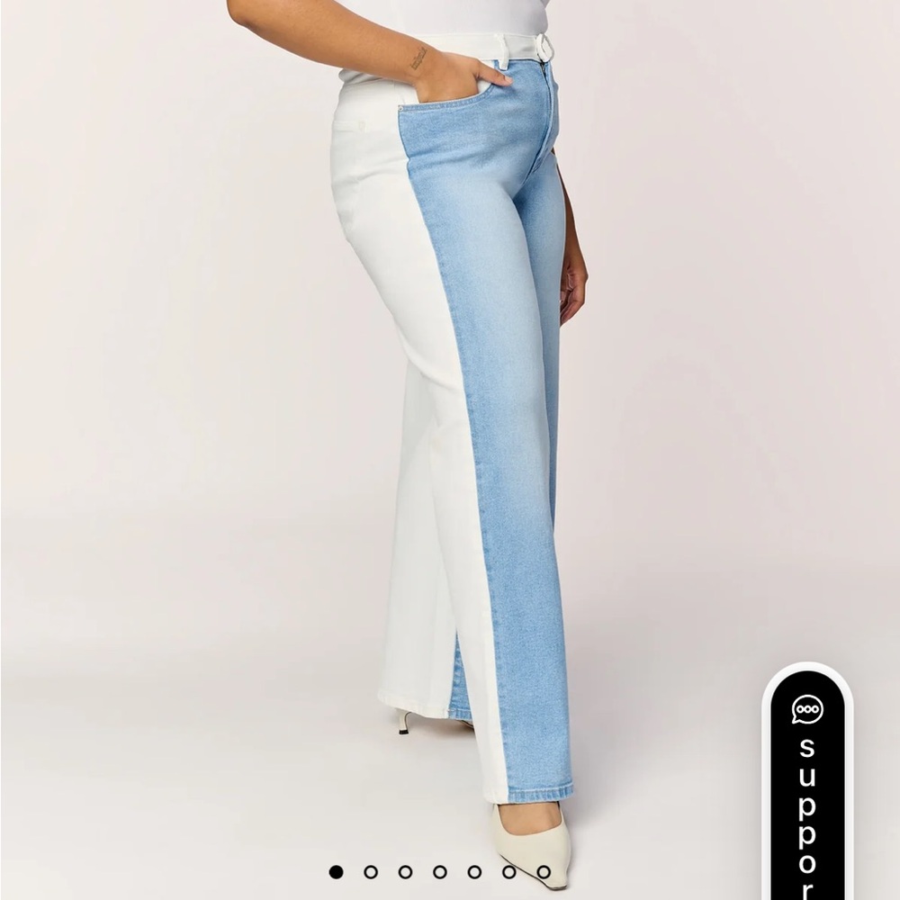 Warp + Weft Blue and White Contrast Jeans